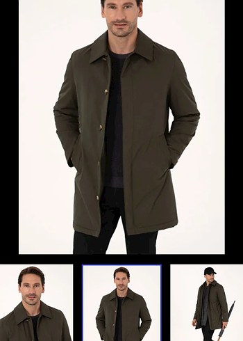 Vintage 00s y2k  Kahverengi Midi Erkek Klasik mont - Görsel 8