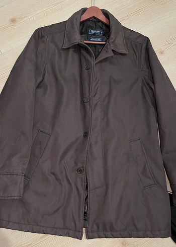 Vintage 00s y2k  Kahverengi Midi Erkek Klasik mont - Görsel 4