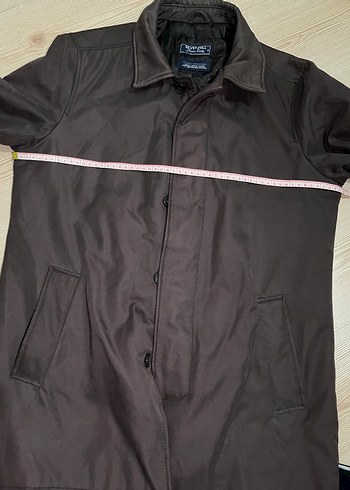 Vintage 00s y2k  Kahverengi Midi Erkek Klasik mont - Görsel 12