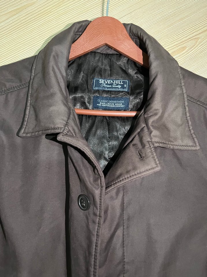 Vintage 00s y2k  Kahverengi Midi Erkek Klasik mont - Görsel 3