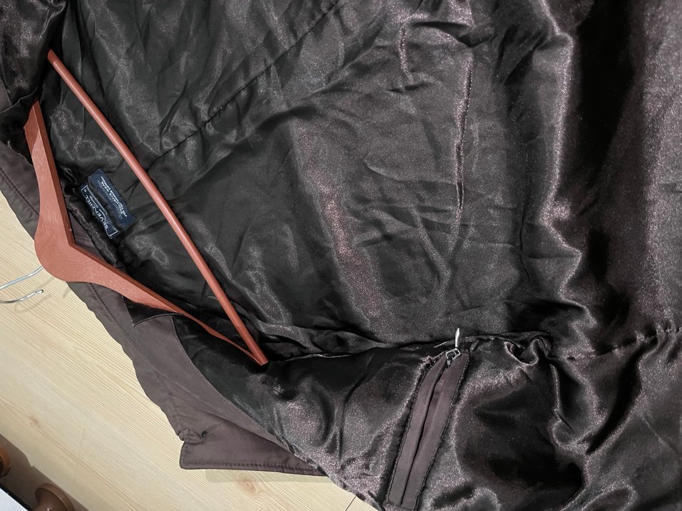 Vintage 00s y2k  Kahverengi Midi Erkek Klasik mont - Görsel 5