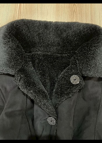 Vintage gotik coquette Siyah Uzun Süet Kürklü Kadın Kaban - Görsel 6