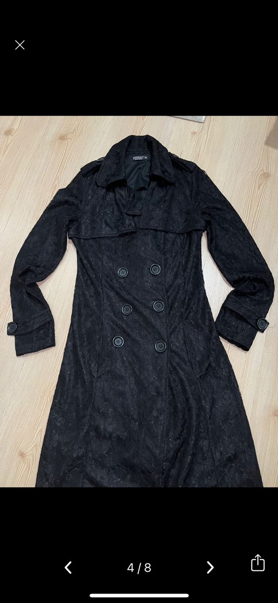 American Vintage gotik y2k fairycore Düğmeli Midi Trençkot - Görsel 4