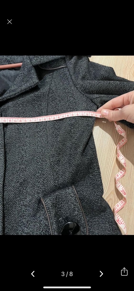 American vintageGri Kadın Kaban - Görsel 3