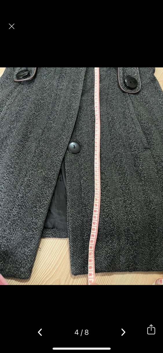 American vintageGri Kadın Kaban - Görsel 4