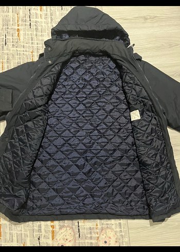 Düğmeli Lacivert Kapüşonlu Erkek parka - Görsel 5