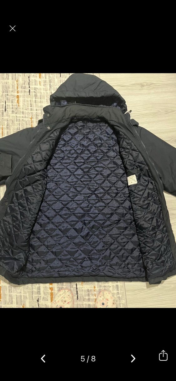 Düğmeli Lacivert Kapüşonlu Erkek parka - Görsel 5