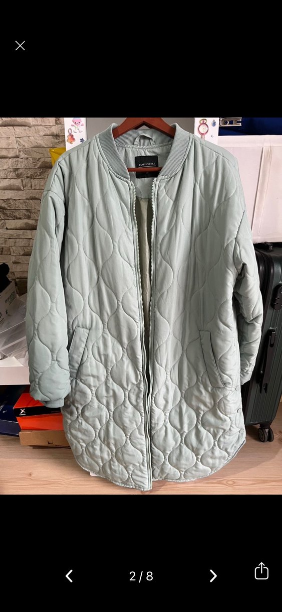 LCW Modest Haki Dik Yaka Uzun Kollu Kadın Yağmurluk - Görsel 2