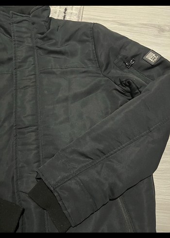 American vintage Siyah Fermuarlı Erkek Streetwear Mont - Görsel 6