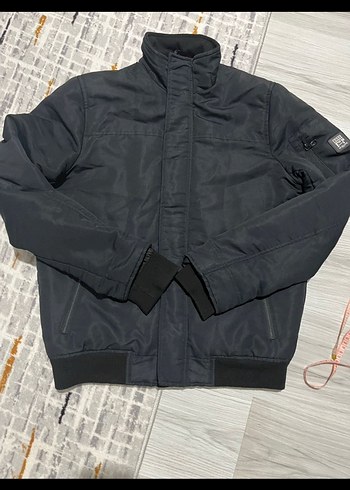 American vintage Siyah Fermuarlı Erkek Streetwear Mont - Görsel 7