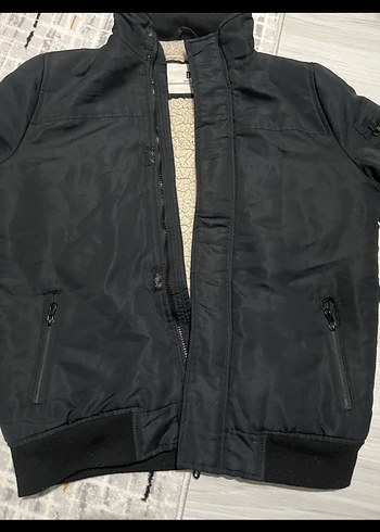 American vintage Siyah Fermuarlı Erkek Streetwear Mont - Görsel 2