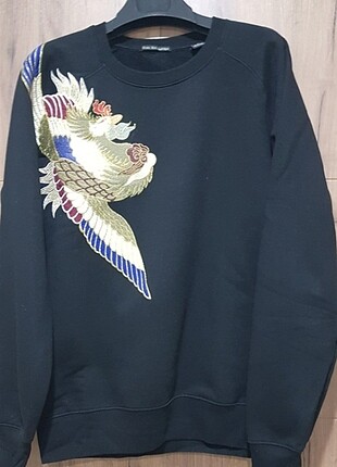 L beden nakış işlemeli sweatshirt