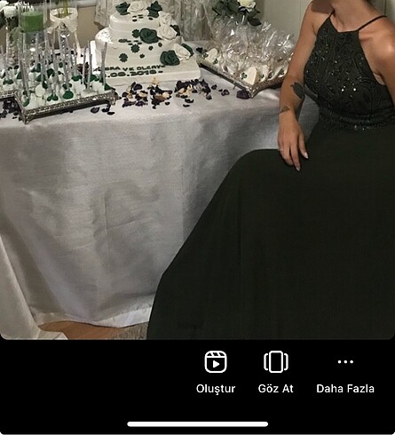m Beden haki Renk Yeşil abiye elbise m beden