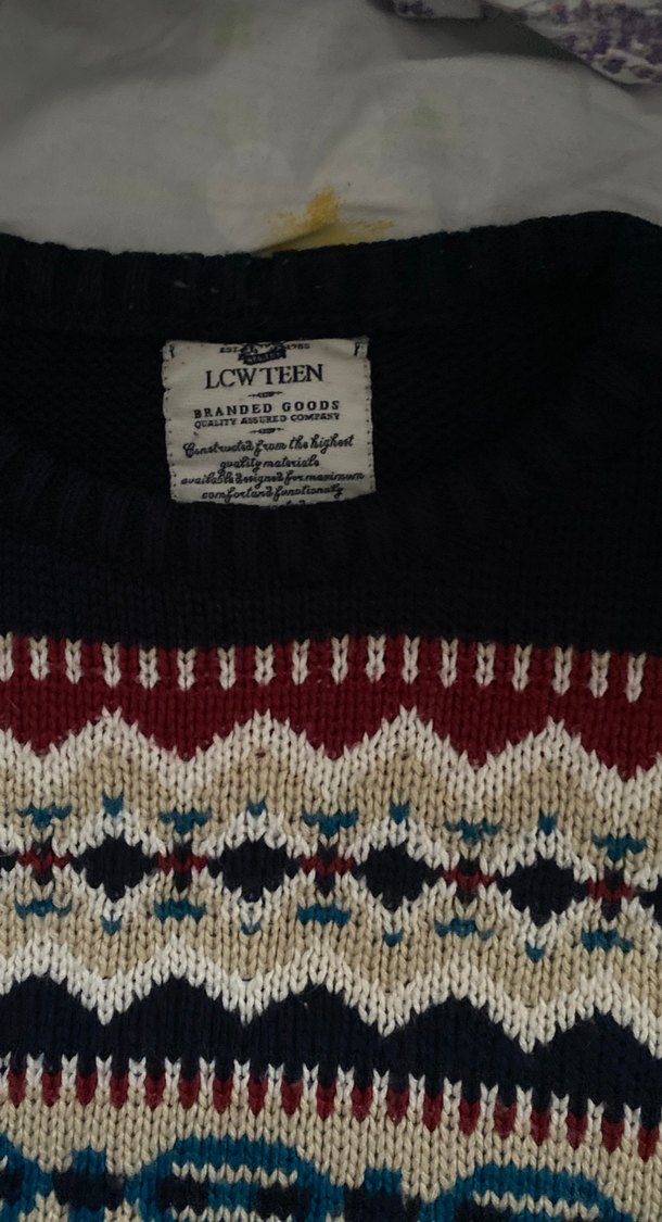 Bohem Tarz Desenli Erkek Triko Kazak - Görsel 2