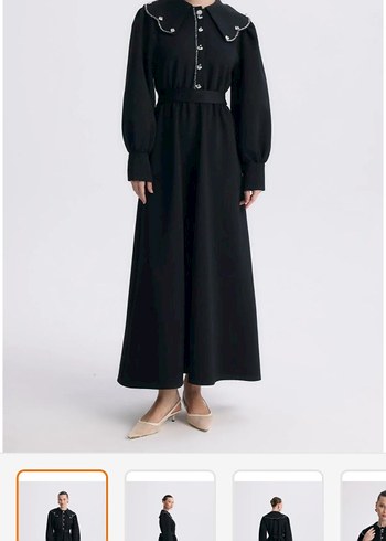 Ahel tasarım scuba yakalı elbise - Görsel 2