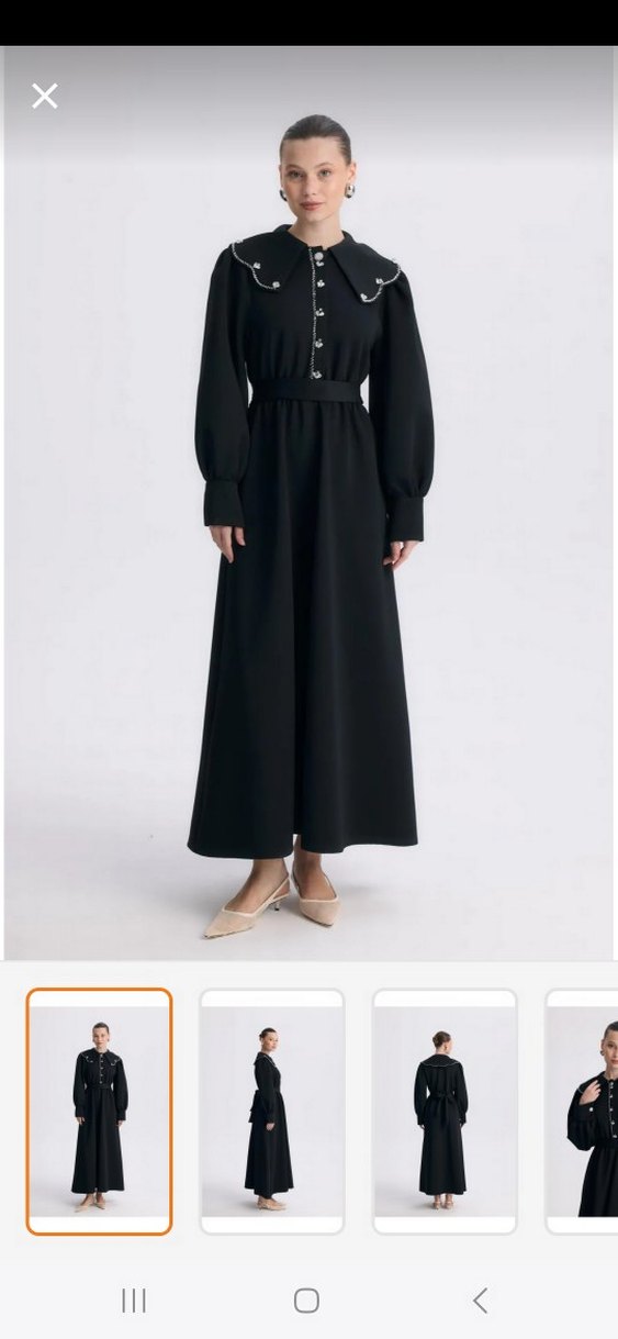 Ahel tasarım scuba yakalı elbise - Görsel 2