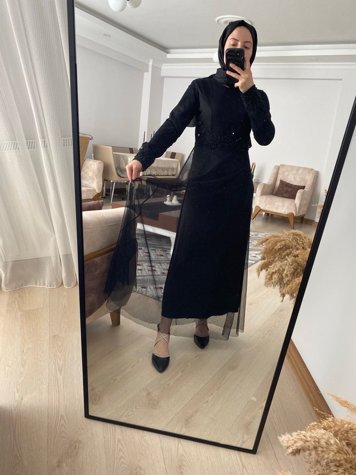 Uzun Siyah Astarlı - Görsel 3