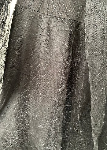 Uzun Siyah Gotik Kadın Elbise - Görsel 8