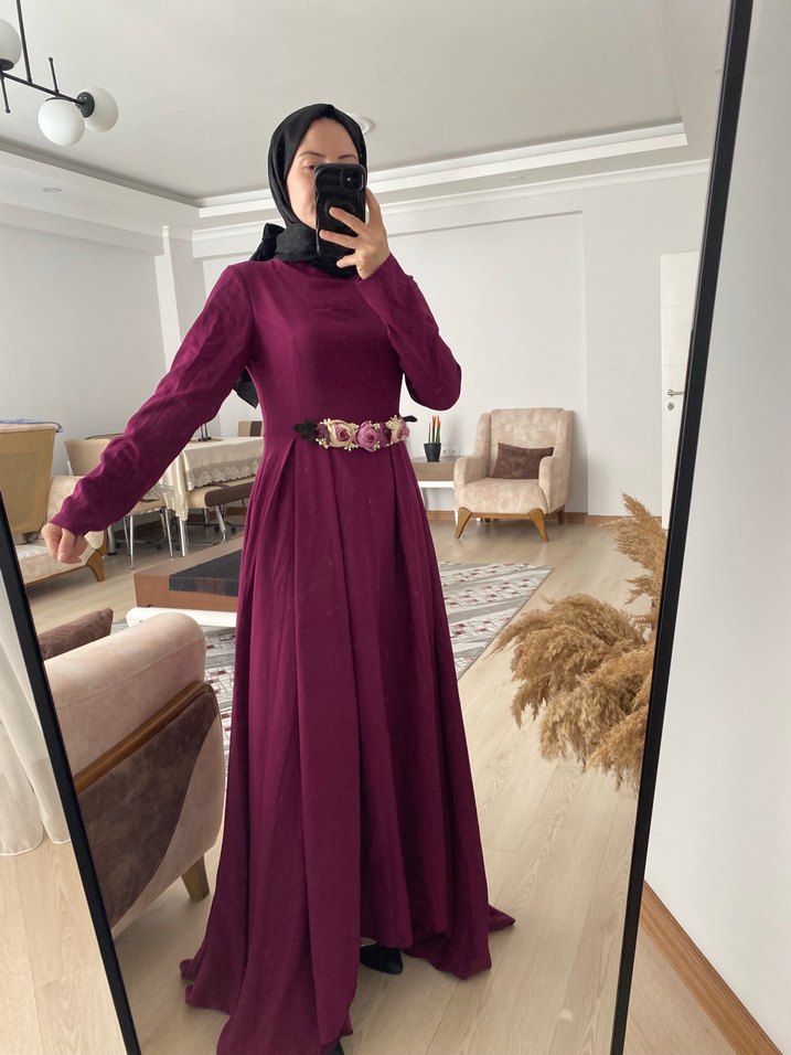 Önü kısa arkası uzun elbise Astarlı - Görsel 4