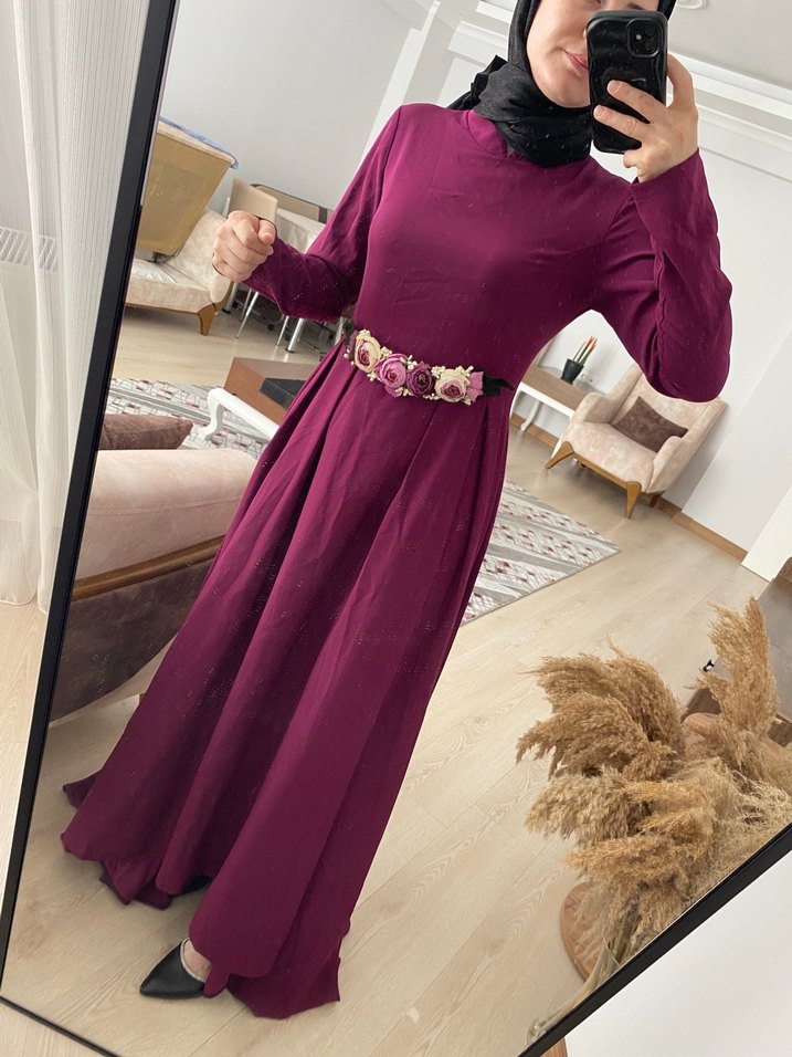 Önü kısa arkası uzun elbise Astarlı - Görsel 5