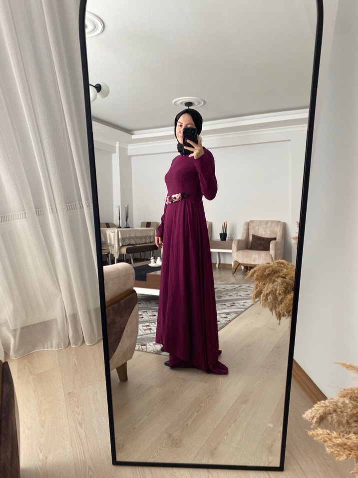 Önü kısa arkası uzun elbise Astarlı - Görsel 2