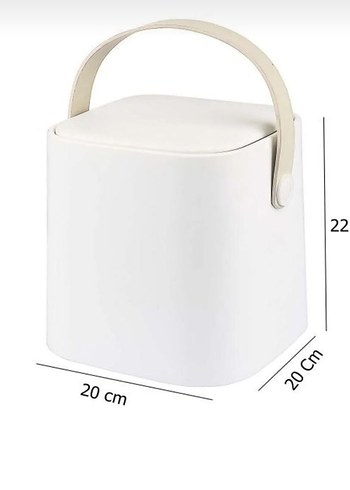 Beyaz Click kapaklı tezgah üstü çöp kovası - Görsel 4