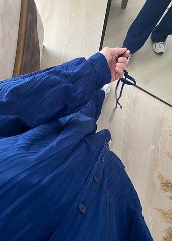 Lacivert Kadın Keten Salaş Takım - Görsel 5