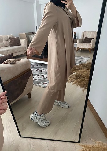 Bej Kadın Uzun Salaş Takım - Görsel 4