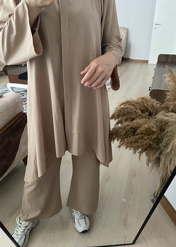 Bej Kadın Uzun Salaş Takım - Görsel 3