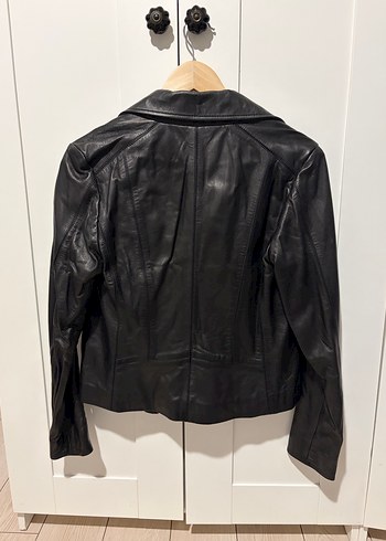 Siyah Deri Biker Ceket - Görsel 2