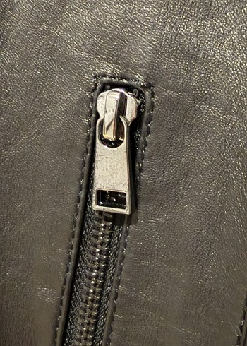 Siyah Deri Biker Ceket - Görsel 4