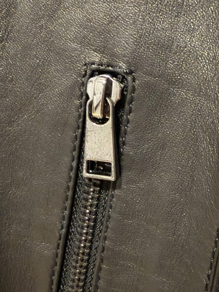 Siyah Deri Biker Ceket - Görsel 4