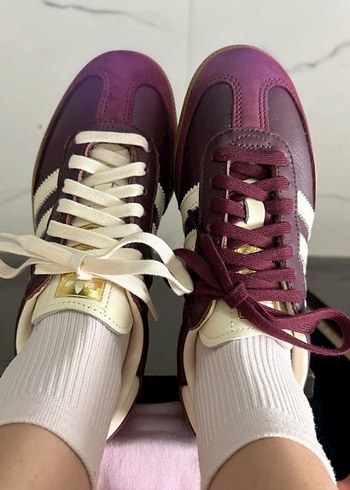 Adidas Adidas Kadın Bordo Deri Sneaker Wedge Topuk