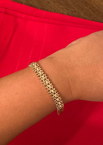 Hasır Model Xuping Altın Renk Kadın Bileklik - Görsel 6