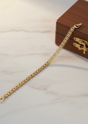 Hasır Model Xuping Altın Renk Kadın Bileklik - Görsel 5