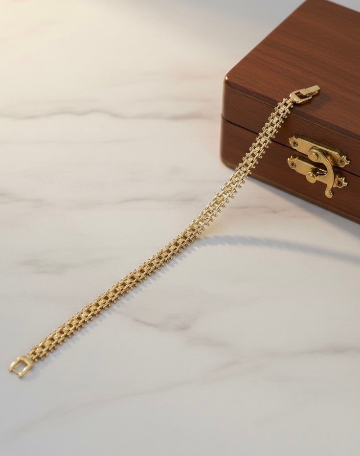 Hasır Model Xuping Altın Renk Kadın Bileklik - Görsel 5