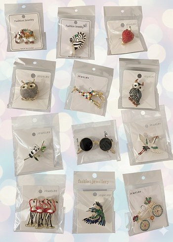 Renkli Pul İşlemeli Kadın Broş Modelleri - Görsel 2