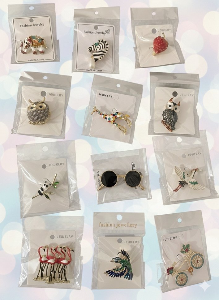 Renkli Pul İşlemeli Kadın Broş Modelleri - Görsel 2