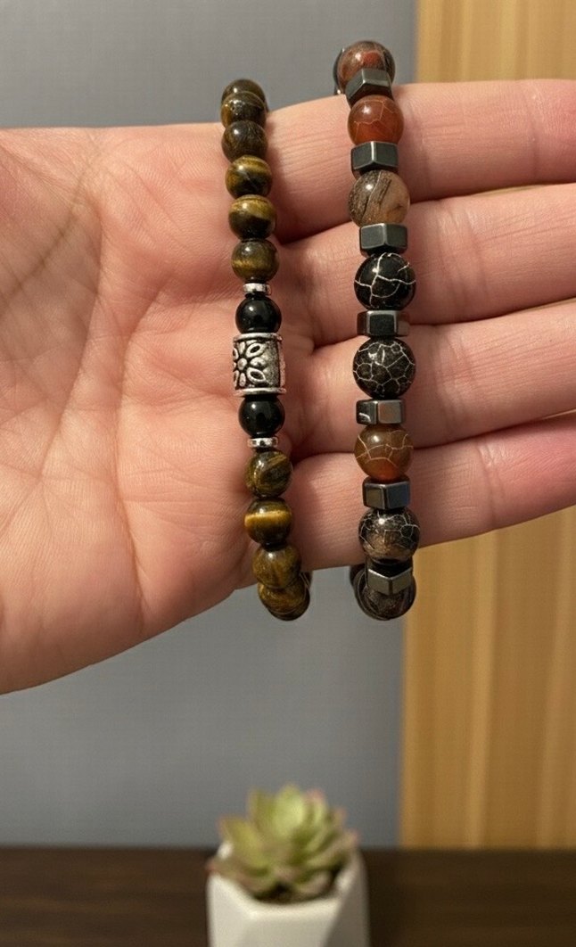 Erkek Doğal Taş Bileklikler - Görsel 4
