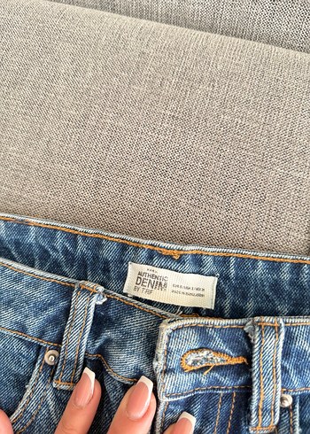 Zara Zara kot etek Jean Kumaş Mini Etek, Normal Boy, Dar Kesim
