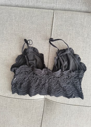 Zara Dantel Nakışlı Siyah Gotik Bralet