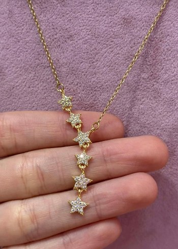 Kadın Çelik Gold Yıldız Y kolye