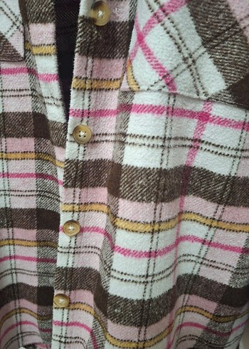 Düğmeli Pembe kız çocuk gömlek - Görsel 3