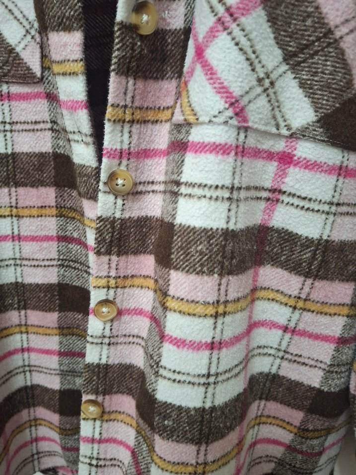 Düğmeli Pembe kız çocuk gömlek - Görsel 3