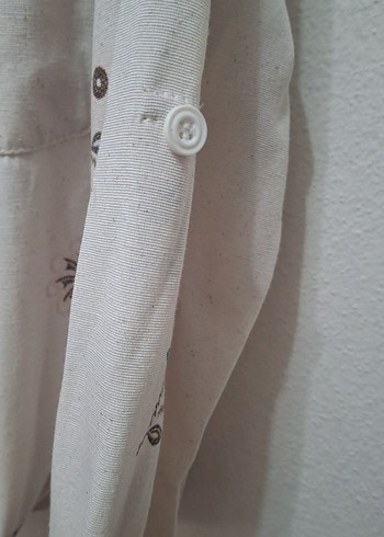 çiçekli keten kız çocuk bluz - Görsel 3