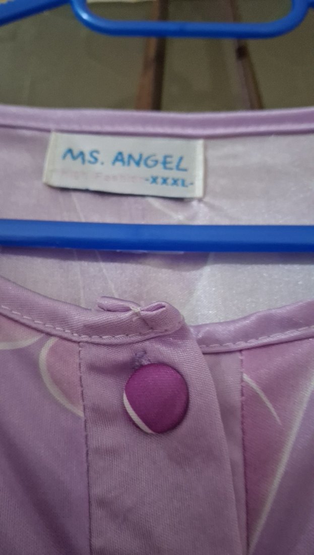 Mor Çiçek Desenli kısa  Kadın Gecelik pijama takım - Görsel 2