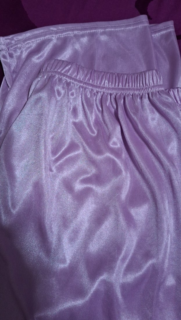 Mor Çiçek Desenli kısa  Kadın Gecelik pijama takım - Görsel 3