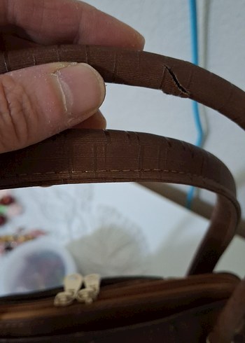 Kahverengi Deri Vintage Kadın Çanta - Görsel 6