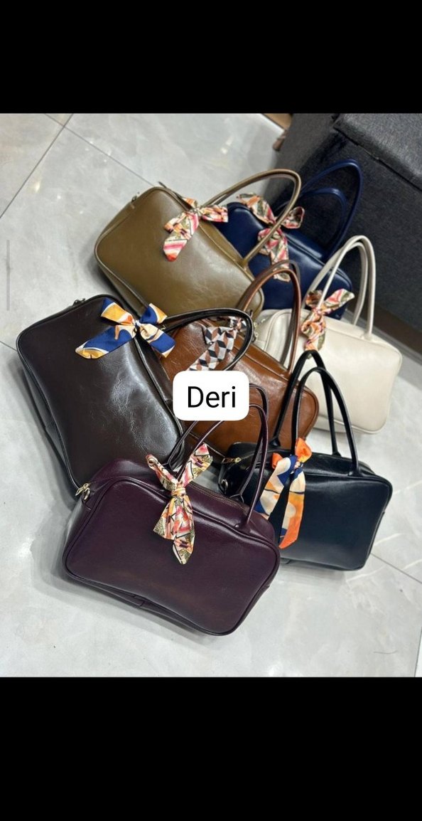 Kahverengi Deri Püsküllü Kadın Çanta - Görsel 2