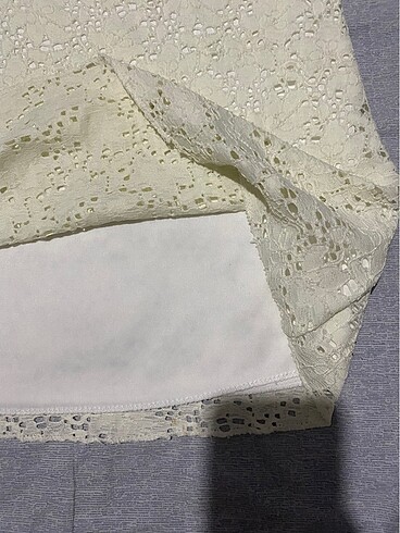 s Beden Strapless Krem elbise